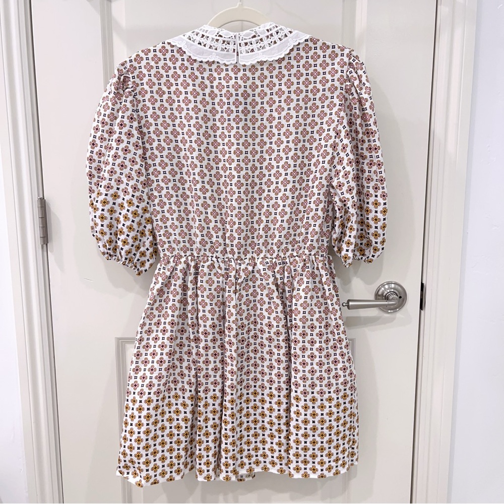 MAJE Romelange Linen Dress With Embroidered Collar - Picture 7 of 9